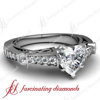  Filigree Art 0.90 Ct Heart Shaped Diamond SI2 F Color Engagement Ring