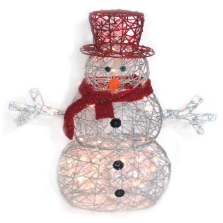 Spun Glitter Snowman Holiday Yard Art   100 Light