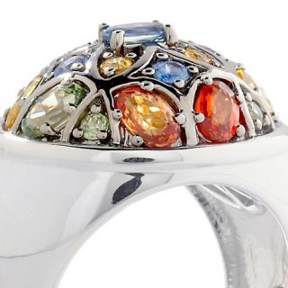Sima K 3.16ct Colors of Sapphire Sterling Silver Cluster Ring
