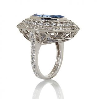 Jean Dousset Absolute Aqua Simulant and Pavé Frame Ring at