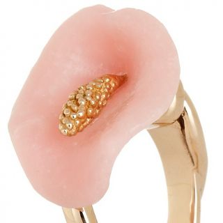 CL by Design Carved Calcite Cala Lily Bronze Ring