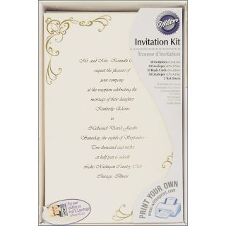 Wilton Print Your Own Invitations Kit   Scrollwork/Goldtone