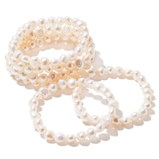 Piece Cultured Freshwater Pearl Stretch Bracelet Set