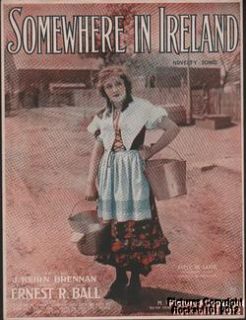1917 Adele de Garde Sheet Music Somewhere in Ireland