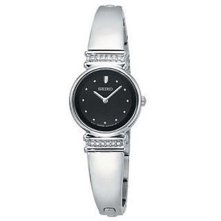 109 7022 seiko seiko ladies crystal black dial stainless steel semi