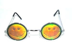 Smiley Face Hologram Poker Sunglasses Happy Party Fun