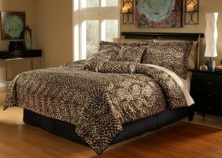 5pcs Twin XL Extra Long Leopard Bedding Comforter Set