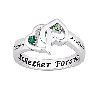 108 5394 couple s sterling silver entwined hearts birthstone and name