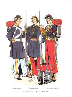 Bookplates Civil War Era Uniform United States Zouave Cadets 1859 1860