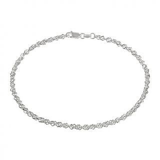 109 4867 sterling silver twisted diamond shaped link 10 anklet rating