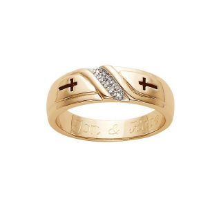 108 5396 men s 18k gold plated sterling silver diamond accented cross