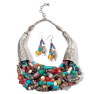 115 134 bajalia bajalia multicolor bead 22 1 4 necklace and earrings