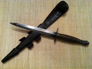 Fairbairn Sykes British Dagger WWII 2 Knife Marked  1  Copper Handle