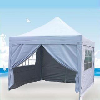 10x10 EZ Set Pop Up Canopy Gazebo Party Wedding Tent Waterproof Silver