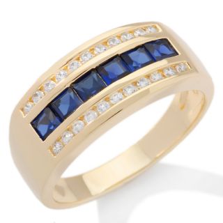 Mens 1.15ct Absolute™ and Created Sapphire 3 Row Band Ring