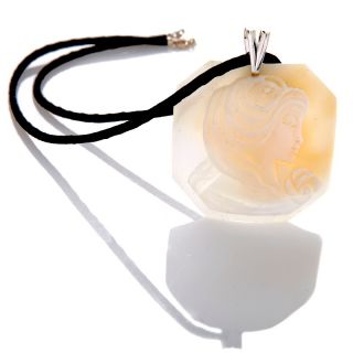  octagonal modern lady cameo pendant with black sil rating 8 $ 119