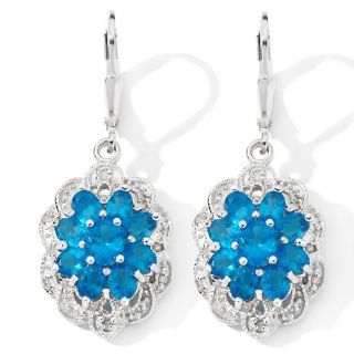 127 517 4 28ct neon apatite and diamond sterling silver drop earrings