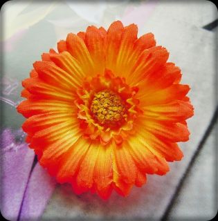 Orange Gerbera Daisy Silk Flower Pin Brooch 21 4 New