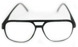 Classic Mens Black Frame Reading Glasses 80s Tech