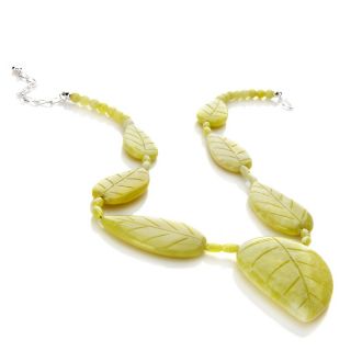 Jewelry Necklaces Drop Jay King Yellow Bauhinia Stone Carved Leaf