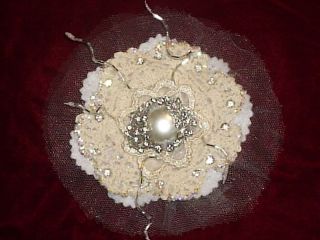 Bridal Prom Creamwhite Fabric Felt Flower Pin Brooch 2