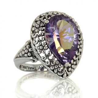 Orvieto Silver 5ct Purple Quartz Pear Shaped Sterling Silver Ring at