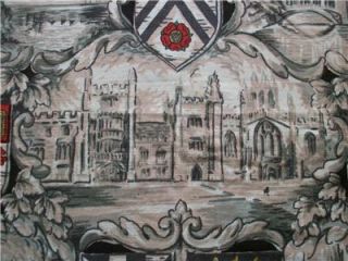 VINTAGE FABRIC Armorial Castles Coats of Arms Palaces Abbeys Chateaux