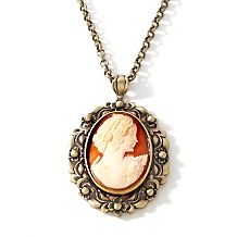 amedeo nyc floral frame cameo pendant with 18 chain $ 49 97 $ 139 95