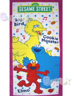 New Sesame Street Cookie Monster Elmo Big Bird Bath Towel A