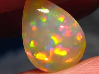 Extreme 3 48ct Natural Welo Ethiopian Crystal Opal Pear Cut Unset