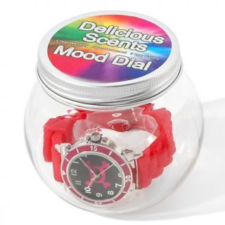 Strawberry Scented Fuchsia Jelly Band Skull Dial Watch
