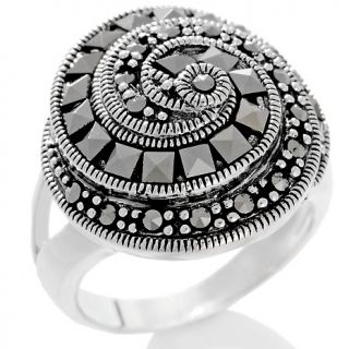 143 087 marcasite swirling spiral sterling silver ring note customer