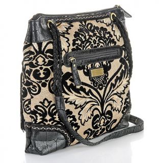 Sharif Sharif French Tapestry Messenger Bag with Leather Trim