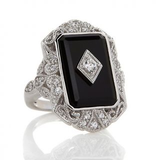 141 483 absolute black onyx round appliqued shield ring note customer