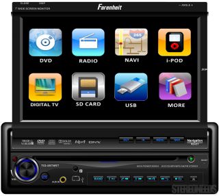 Farenheit Indash Car 7 Touch Screen Monitor DVD CD USB iPod Player