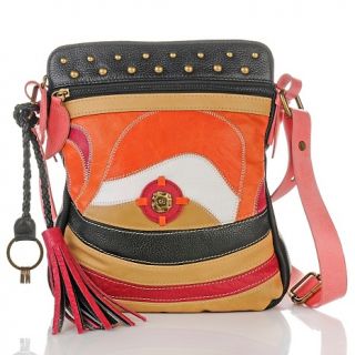 155 145 chi by falchi chi by falchi leather collage crossbody with