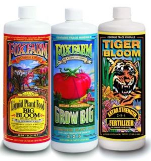FOX FARM TRI TRIO Grow Big, Big Bloom, Tiger Bloom Pack Nutrients 4 oz