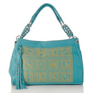 157 001 sharif sharif nappa leather metallic zodiac signs shopper note