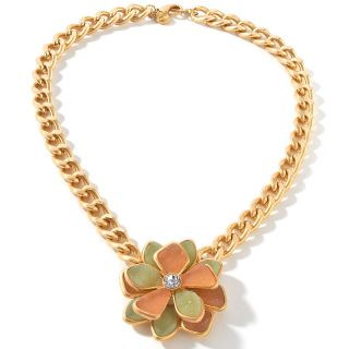 125 151 glamour jewelry simulated drusy flower drop 21 1 2 necklace