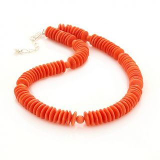 Jay King Salmon Coral Sterling Silver Beaded Necklace