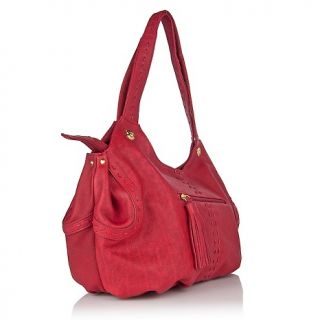 Chi by Falchi Leather Shoulder Bag with Whipstitching