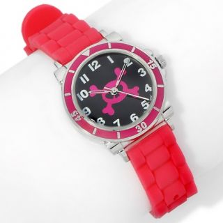 146 539 strawberry scented fuchsia jelly band skull dial mood watch