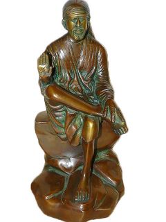 Sai Baba Statue Sitting Brass Sculpture Figure Religious Statue Unique