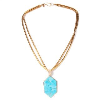 156 071 sally c treasures sally c treasures turquoise hexagon pendant