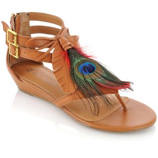 165 319 la victoire leather sandal with feathers note customer pick