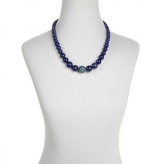 Jay King Graduated Lapis and Micro Opal Beaded Necklace