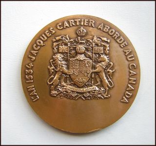 Art Medal Homage to J Cartier Discoverer Quebec Canada