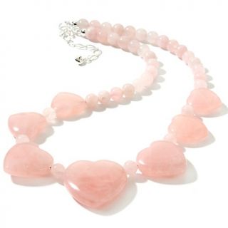 162 219 mine finds by jay king beaded rose quartz hearts sterling