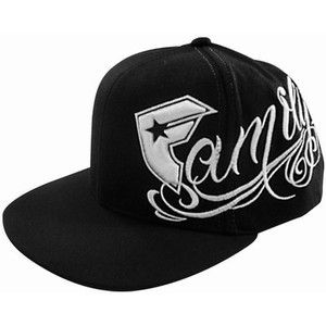 Famous Family Black Gray Flat Brim Flexfit Hat Cap Brand New Sz L XL