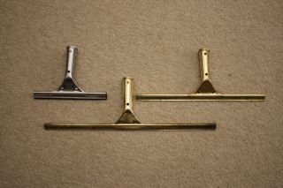 Lot Of 3 Ettore Master Brass & Stainless Squeegees   17, 13, & 7 inch